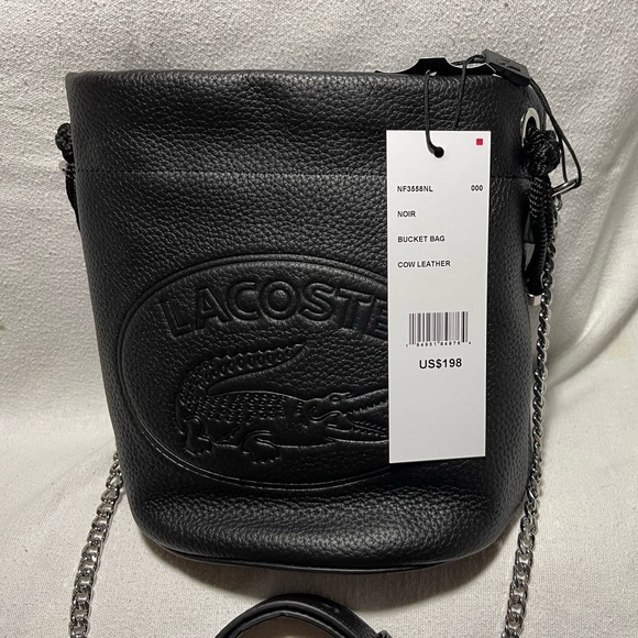 Lacoste Handbags - Women’s Lacoste Leather Bucket Bag in Noir